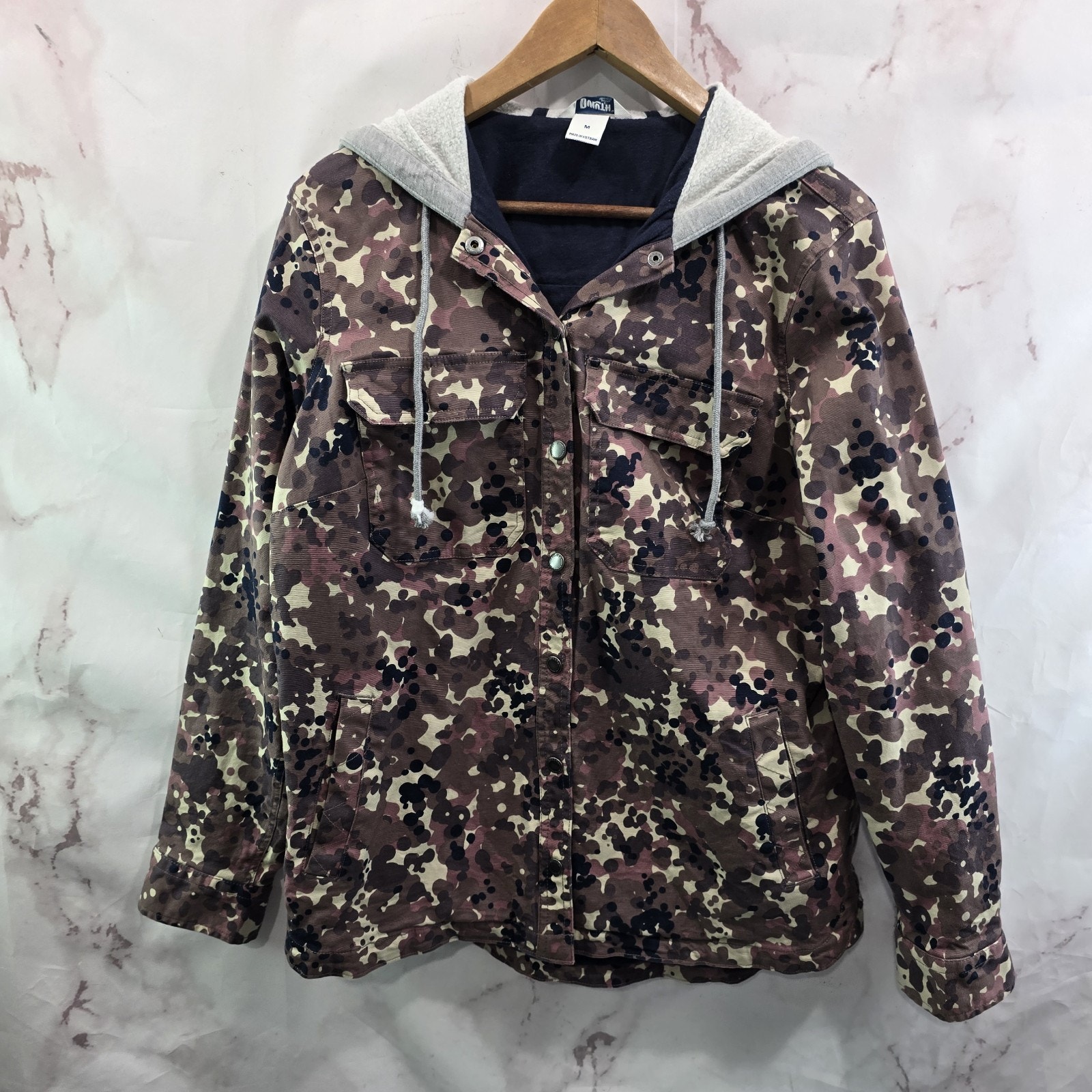 Duluth Jacket Womens Medium Purple Flex Fire Hose Shirt Jac Canvas Hooded Coat
